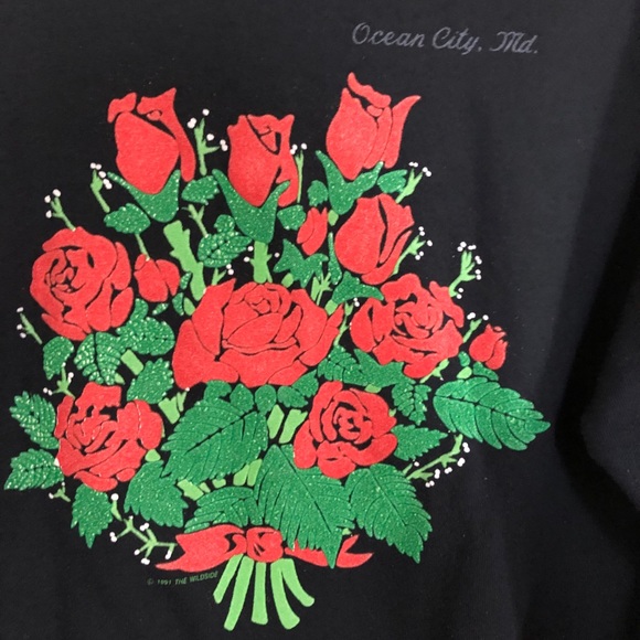 Vintage Ocean City Roses Oversized Sweatshirt - Picture 3 of 8
